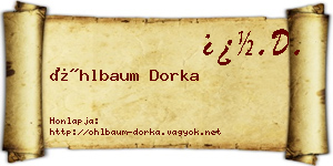 Öhlbaum Dorka névjegykártya